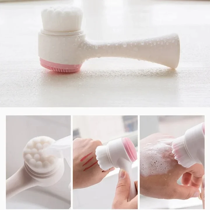 3D double facial cleansing brush