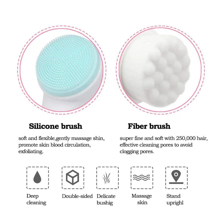 3D double facial cleansing brush