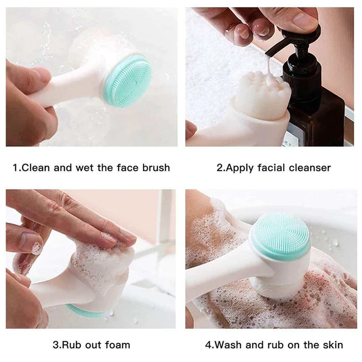 3D double facial cleansing brush